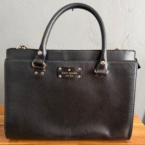 Kate Spade Wellesley Durham Leather Satchel Black